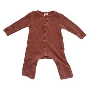 Rust Waffle Cotton One Piece, 3 months